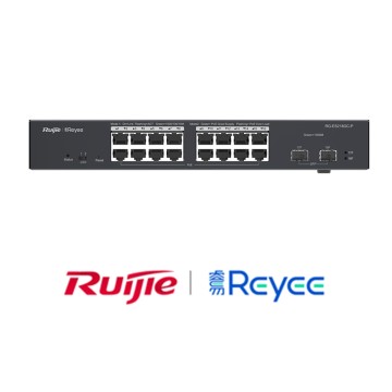 18-Port gigabit cloud managed switch with 16 PoE+ ports RG-ES218GC-P