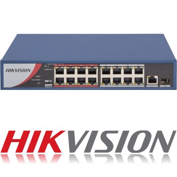 Hikvision 16 Port Fast Ethernet Unmanaged POE Switch DS-3E0318P-EM(B)